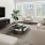 living room with couch and large window